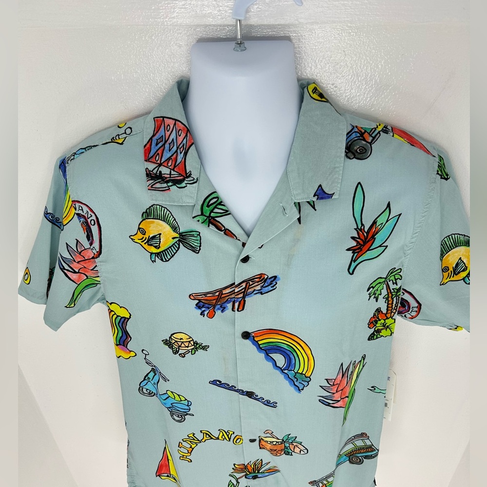 Roark Hinano Gonzo Luau Shirt Men's Medium NWT TIKI Hawaiian Resortwear Beach - Picture 7 of 15